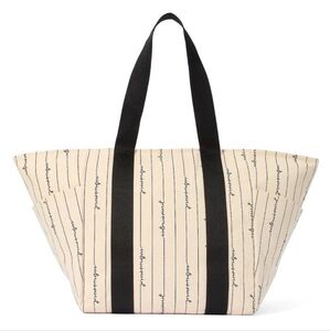 NWT Victoria's Secret Canvas Tote Bag in Cream & Black